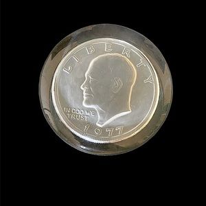 Vintage Collectors Lenox Dwight Eisenhower 1977 Glass Paper Weight